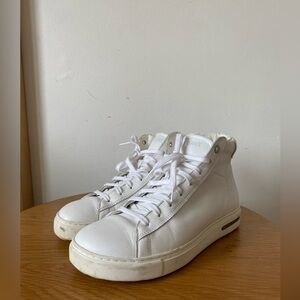 Birkenstock White Leather High-Top Sneaker